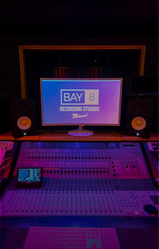 Bay Eight recording studio mixing console
