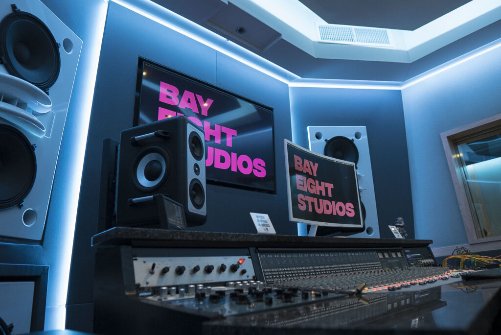 Bay Eight recording studio mixing console