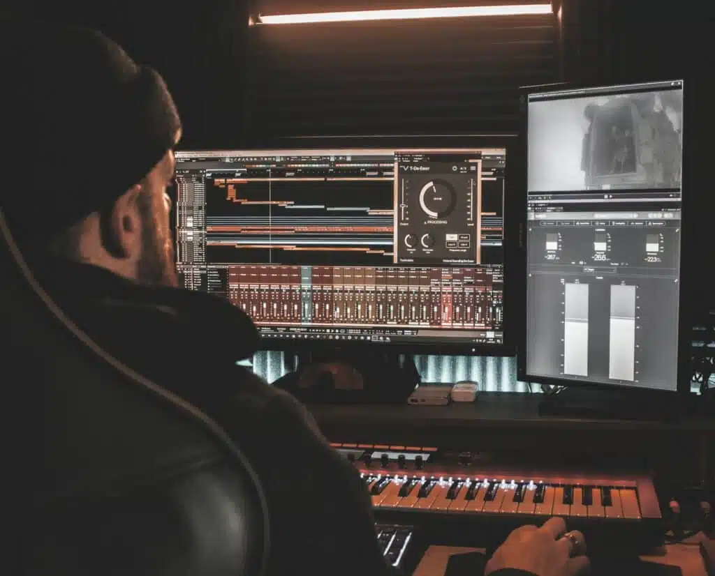 music producer exporting a song