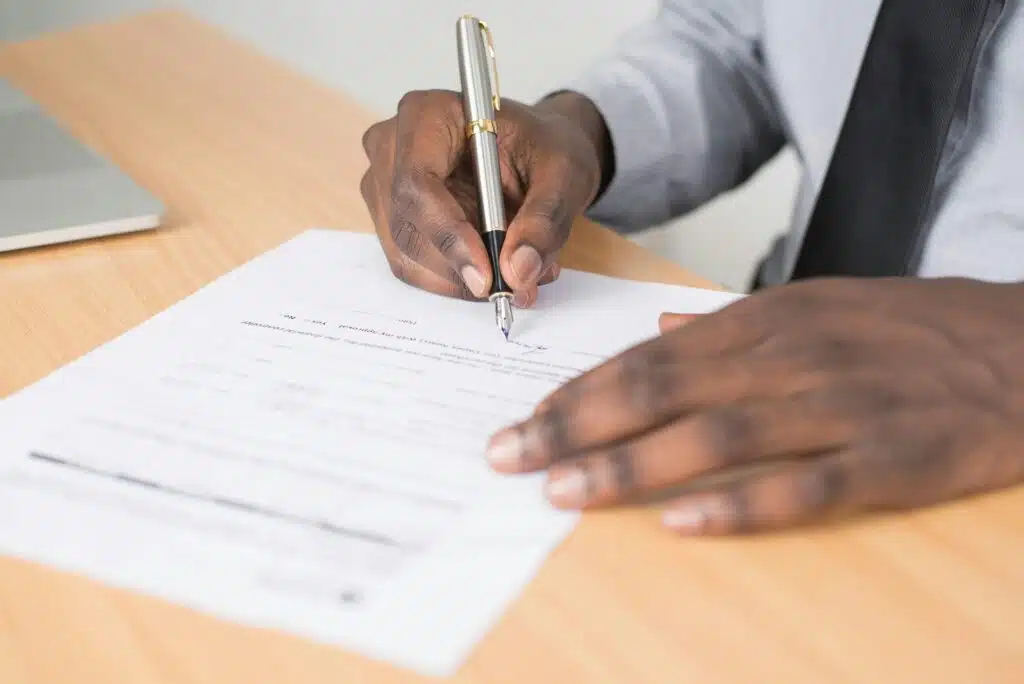 Man signing a Music Publishing contract 
